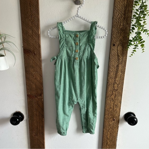 Cat & Jack Boho Muslim Romper One-Piece 12 Months Baby Girl Green Jumpsuit - Picture 3 of 16